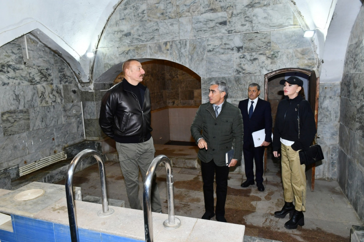 Prezident və birinci xanım Şirin su hamamında - FOTO