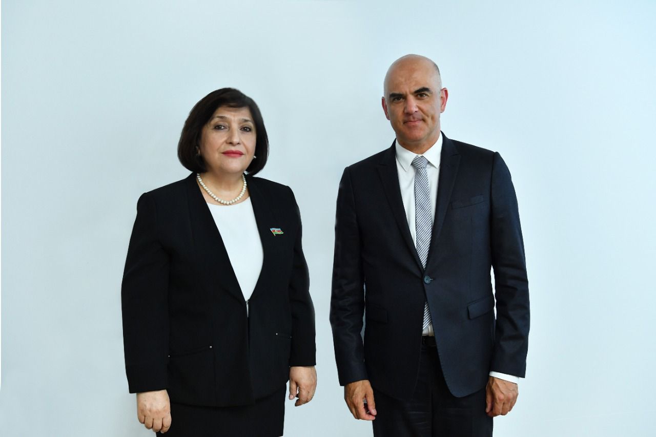 Sahibə Qafarova İsveçrənin vitse-prezidenti ilə görüşüb