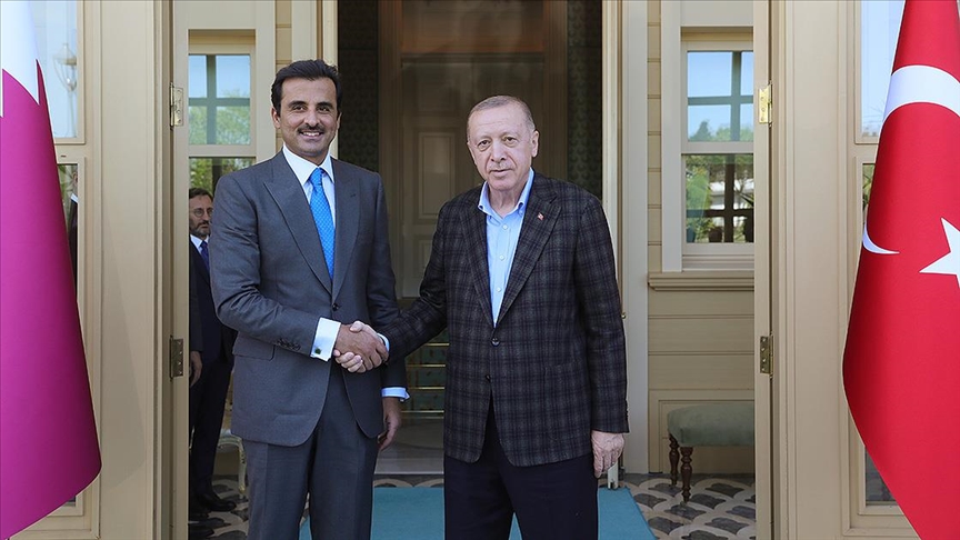 Ərdoğan Qətər əmiri ilə görüşdü