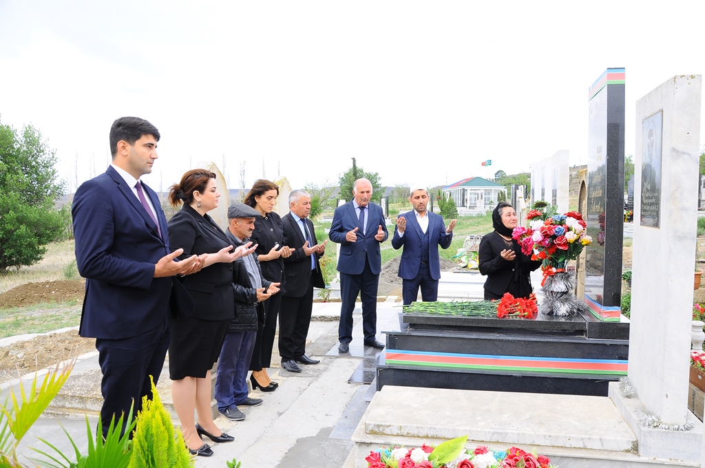 Naftalanda Vətən müharibəsi şəhidin xatirəsi anılıb - FOTOLAR