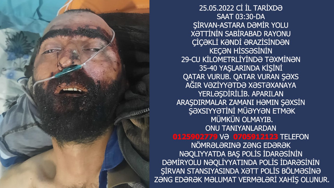 Sabirabadda kişini qatar vurdu - Yaxınları axtarılır