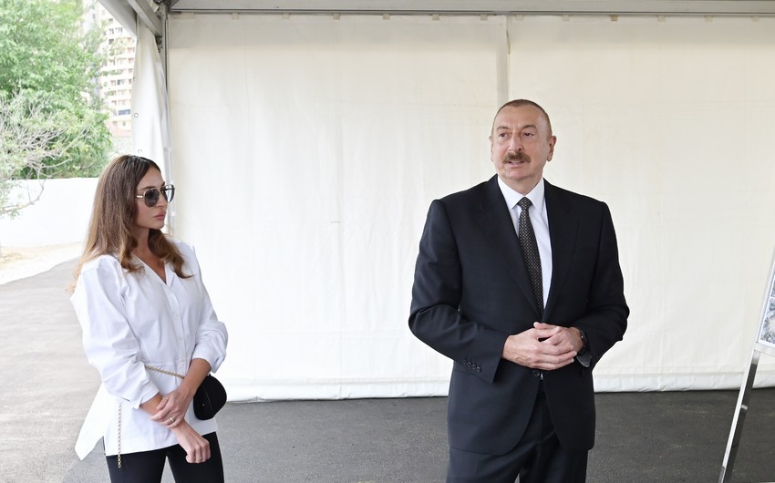 İlham Əliyev xanımı ilə Zəngilana getdi - VİDEO