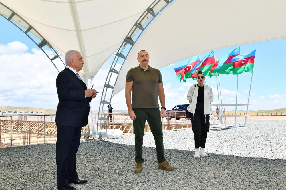 Prezident və xanımı “Cəbrayıl” qovşağının təməlqoyma mərasimində - FOTOLAR