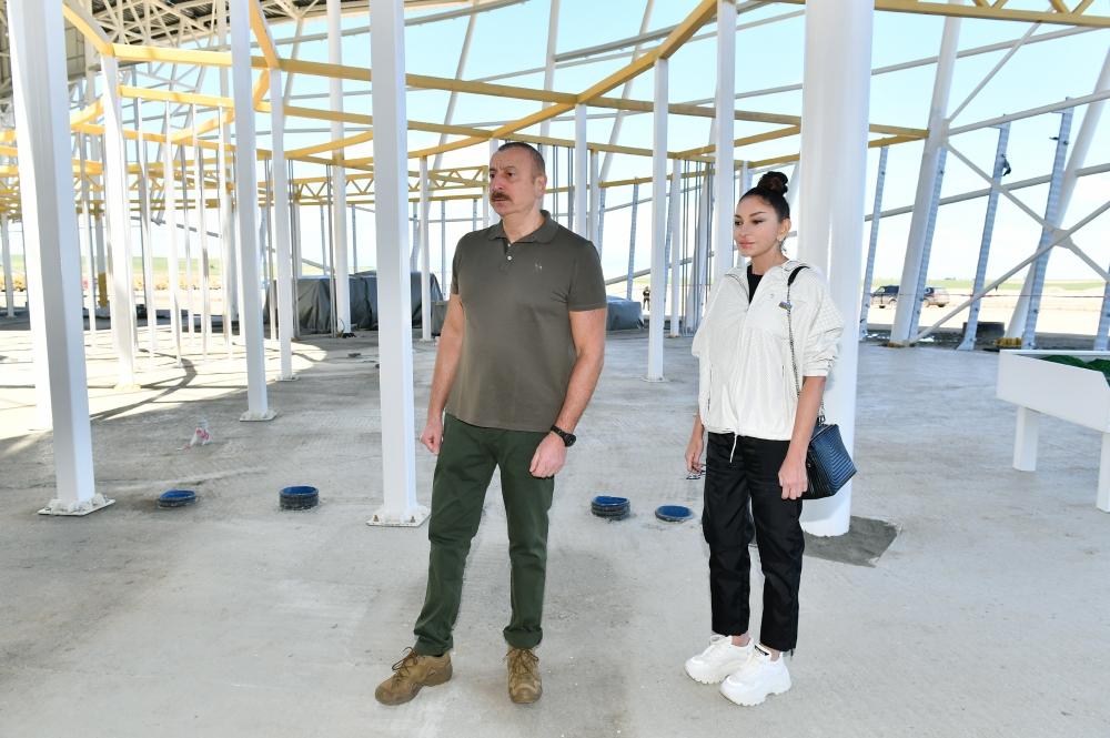 Prezident Zəngilan aeroportunun tikinti işləri ilə tanış oldu - FOTOLAR