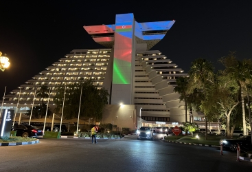 Doha mehmanxanası Azərbaycan bayrağına büründü