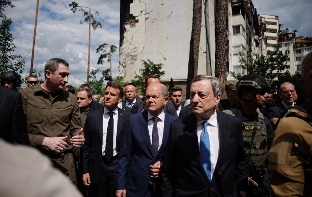 Avropa liderləri İrpen şəhərində - FOTO