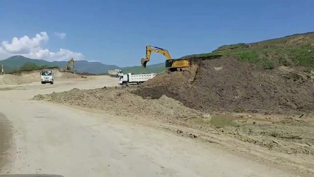 Laçın aeroportunun tikintisindən görüntülər - VİDEO