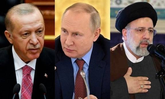 Ərdoğan Putin və Rəisi ilə 