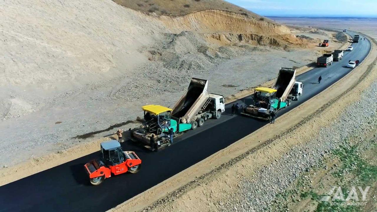 Talış-Qaşaltı yolunun tikintisindən görüntülər - FOTO
