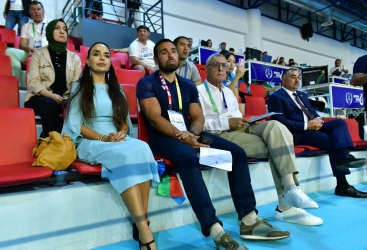 Leyla Əliyeva güləşçilərimizin çıxışını izlədi 