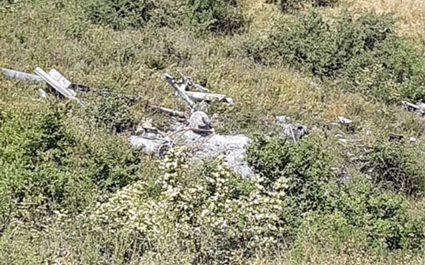 Ermənistana məxsus helikopterin qalıqları TAPILDI 
