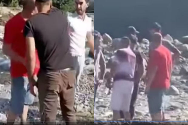 Şort geyinən turist təzyiqə məruz qaldı - VİDEO