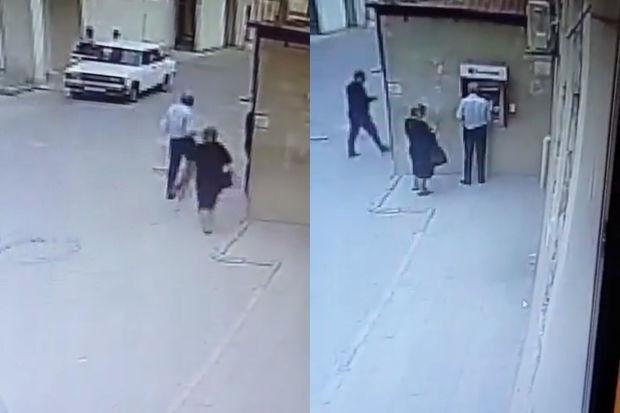 Qadının pulunu bankomatdan çəkib qaçdı - FOTO