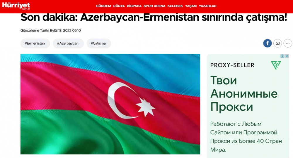 Türkiyə mediası Ermənistanın təxribatından YAZIR