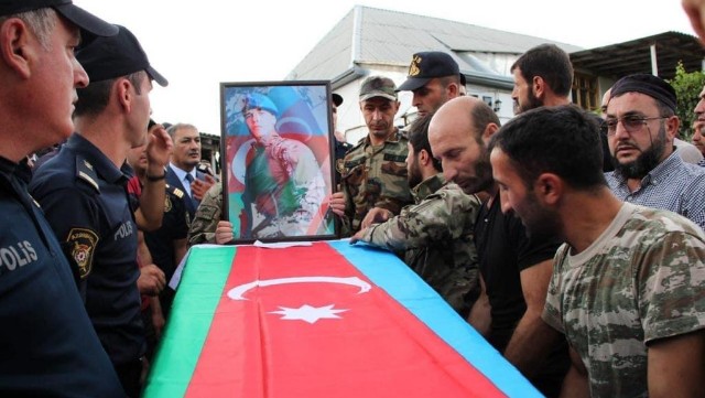 İsmayıllıda şəhidin vida mərasimi keçirilib - FOTOLAR