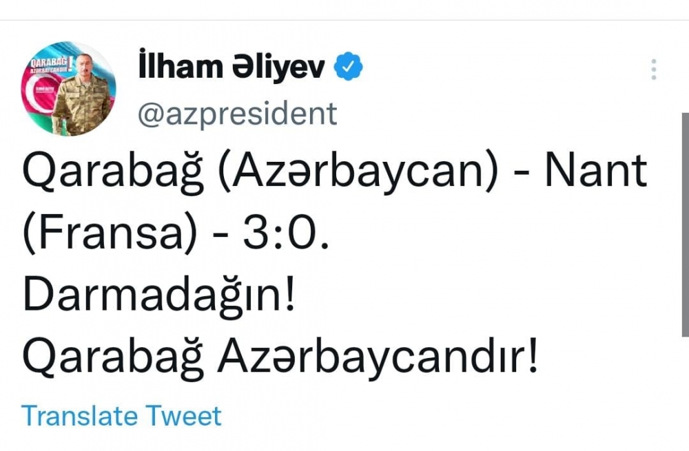 Darmadağın… - Prezidentin “Qarabağ” tviti siyasi mesajdır? 