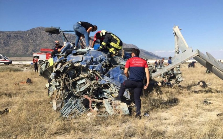 Rusiya helikopteri Türkiyədə qəzaya düşdü - FOTO