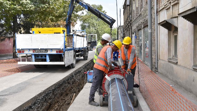 Gəncədə içməli su infrastrukturu yenidən qurulur - FOTOLAR