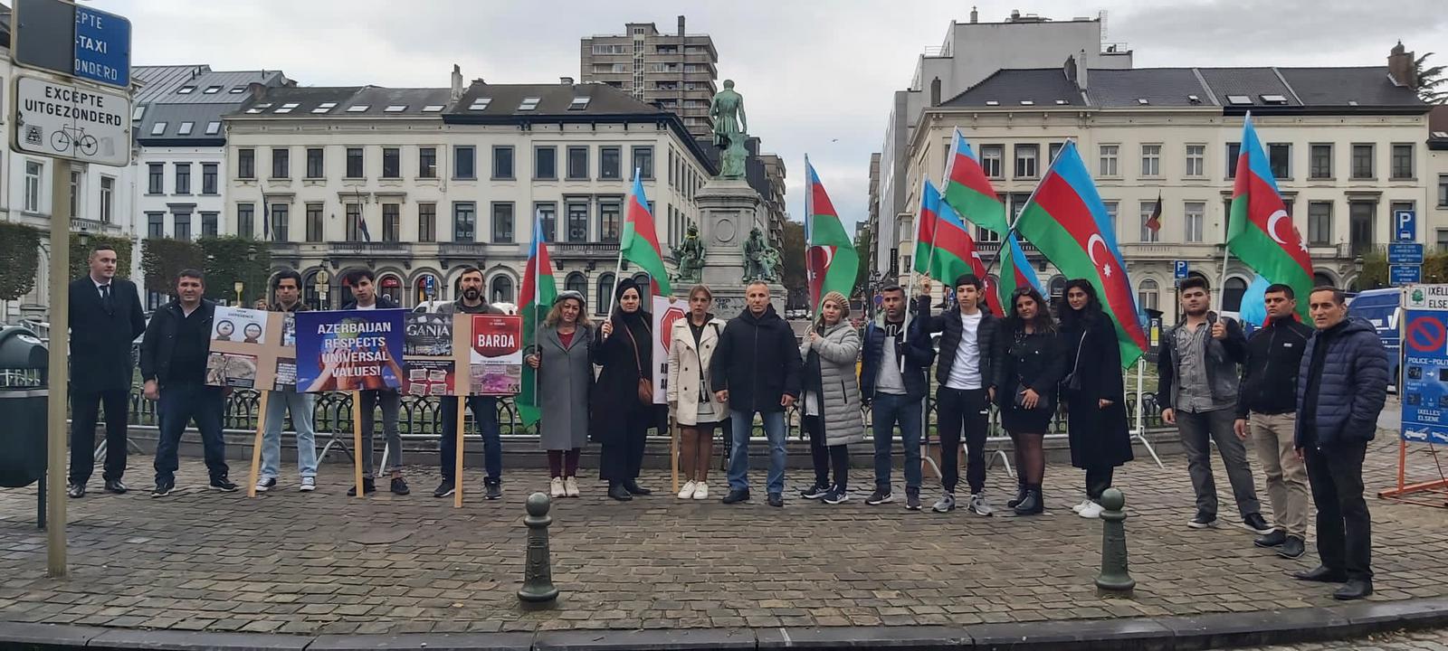 Brüsseldə Ermənistana qarşı etiraz aksiyası - FOTO