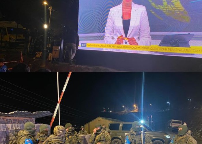 Laçın yolunda aksiya iştirakçıları üçün monitorlar quraşdırılıb