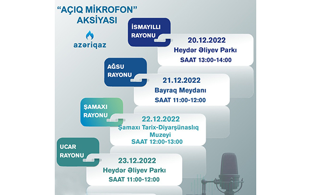 “Açıq mikrofon” bu rayonlarda keçiriləcək
