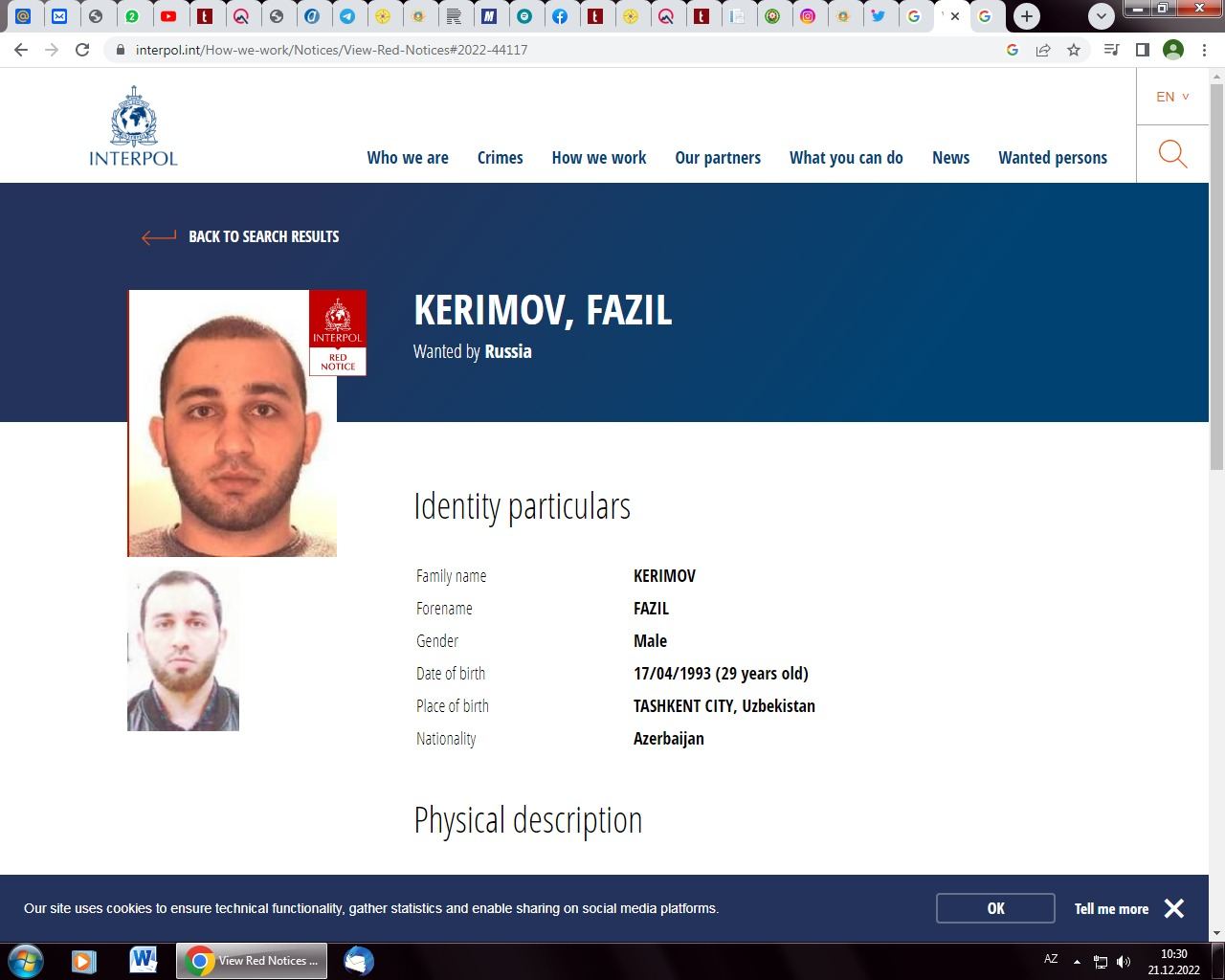 Azərbaycanlı gənc beynəlxalq axtarışa verildi