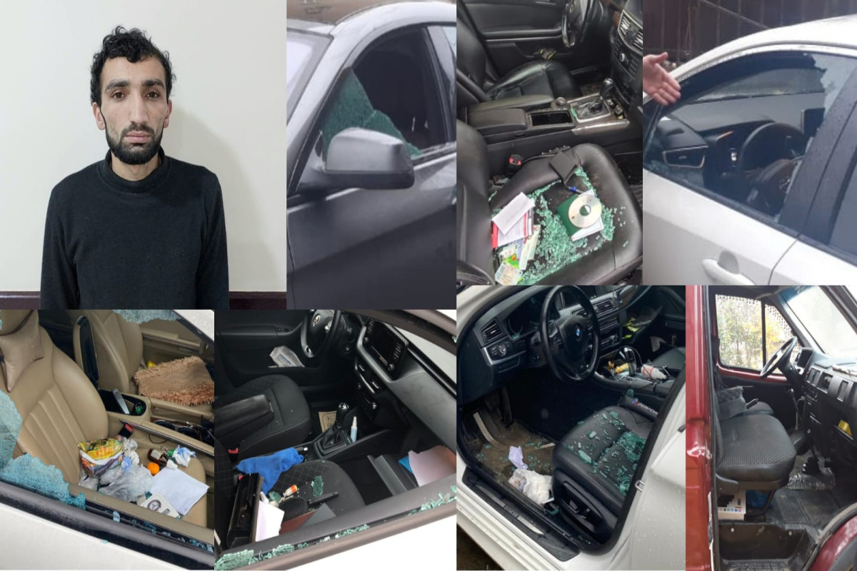 Maşınların şüşəsini sındıraraq oğurluq etdi
