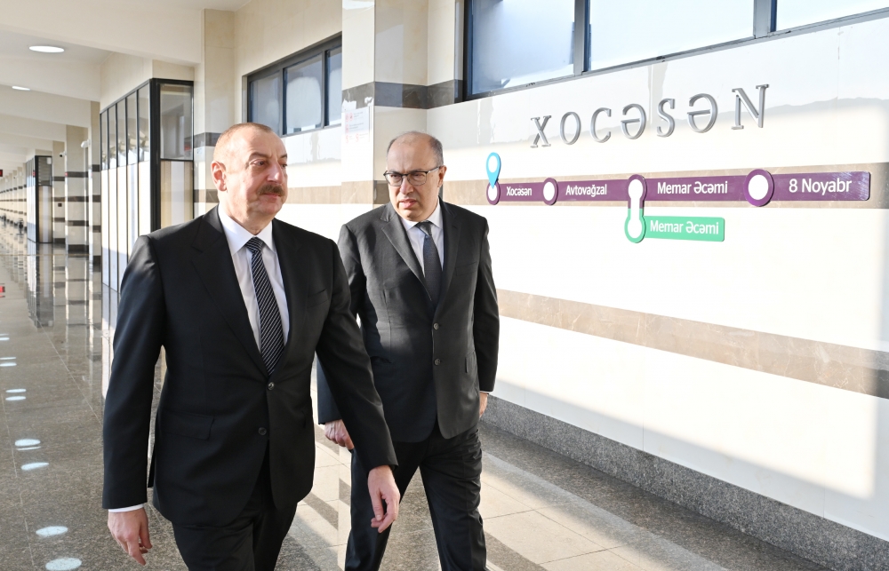 Prezident “Xocəsən” stansiyasının açılışında - YENİLƏNİB 