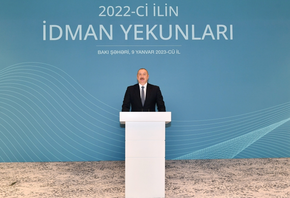 Prezident ötən ilin idman yekunları ilə bağlı mərasimdə - FOTOLAR