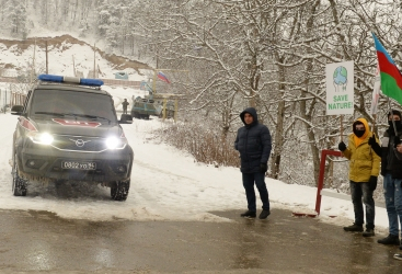 Sülhməramlıların maşını Laçın yolundan maneəsiz keçdi