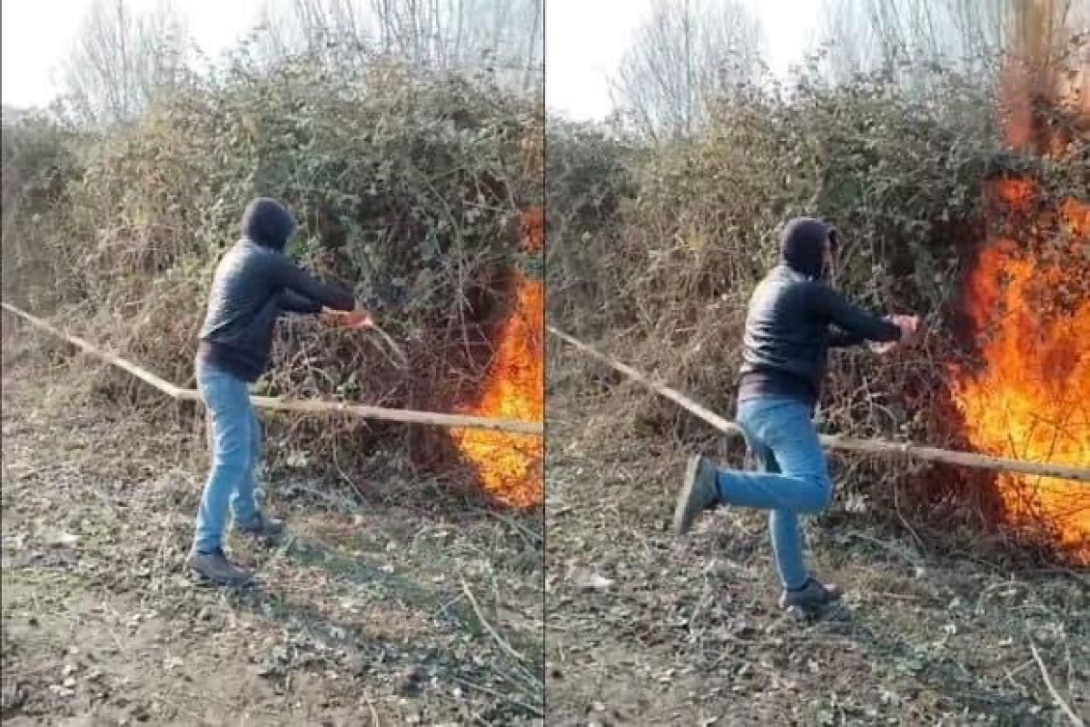 Qaz xətti keçən ərazini yandıran şəxs saxlanıldı