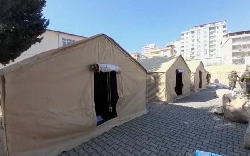 FHN Kahramanmaraşda çadır şəhərcikləri qurdu