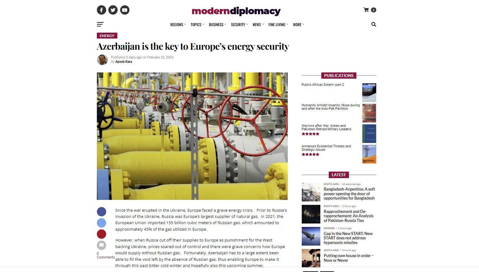 Azərbaycan Avropanın enerji təhlükəsizliyinin açarıdır 