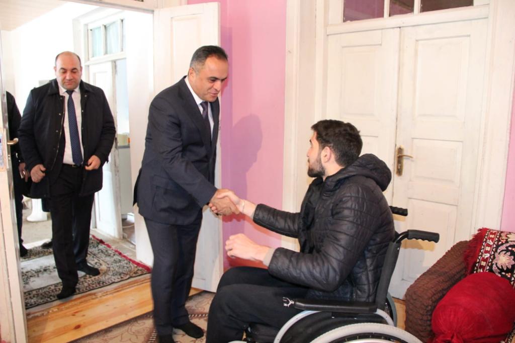 Goranboyda Vətən Müharibəsi qazisi ziyarət olunub