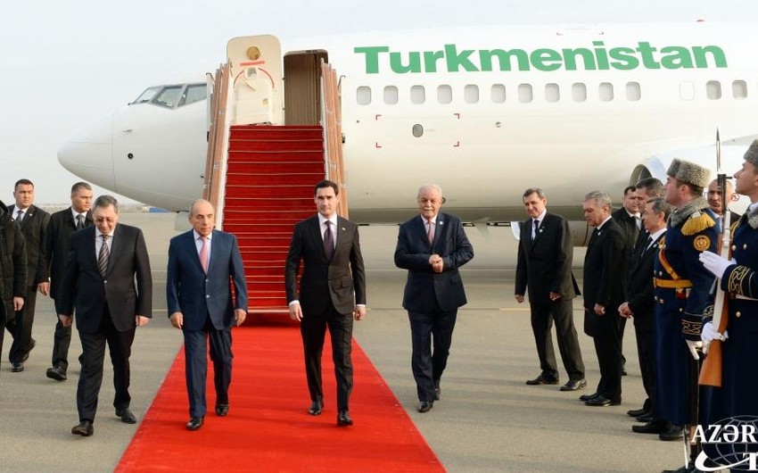 Türkmənistan Prezidenti Azərbaycana gəlib - FOTO