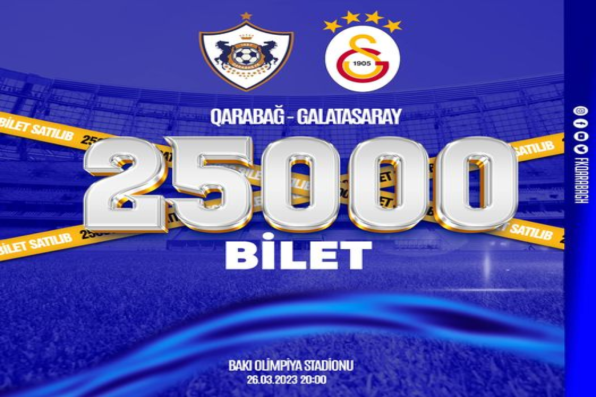 “Qarabağ” - “Qalatasaray” matçı: 2 saata 25 min bilet satıldı