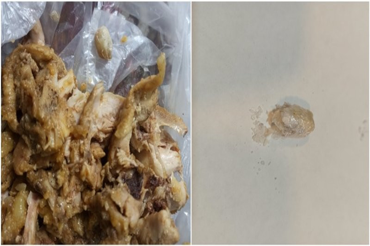 Həbsdə olan əmisi oğluna toyuğun içində narkotik apardı