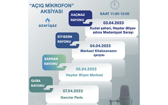“Açıq mikrofon” aksiyası bu rayonlarda keçiriləcək