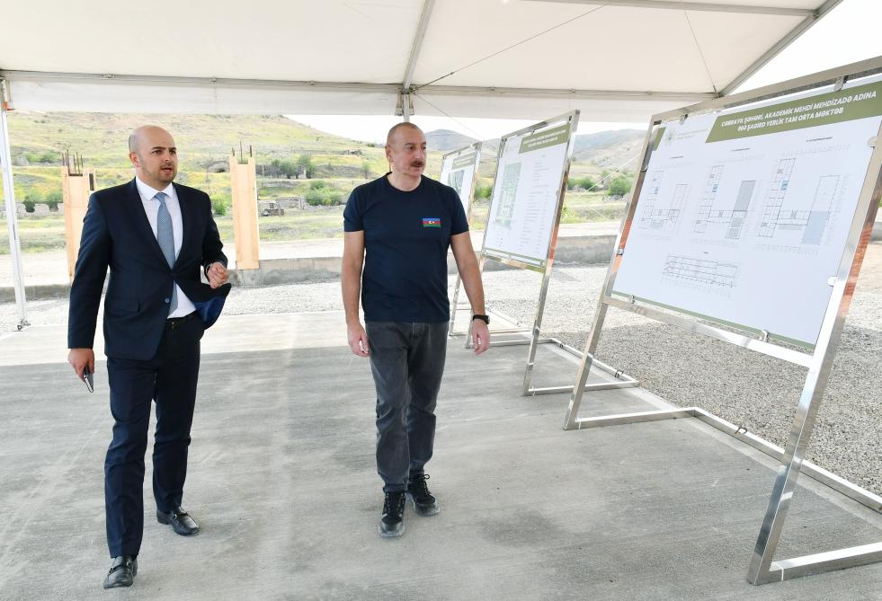 Prezident Cəbrayılda məktəb tikintisi ilə maraqlandı