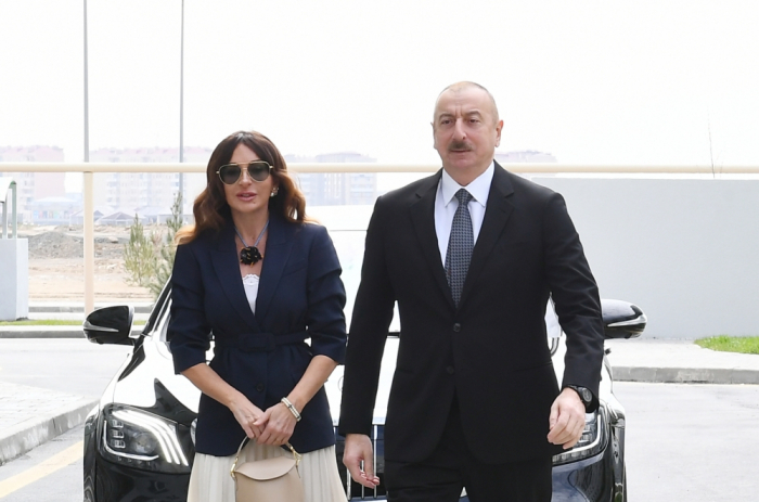 Prezident və xanımı Hadrutda təməlqoyma mərasimində