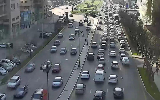 Hazırda tıxac olan yollar - SİYAHI