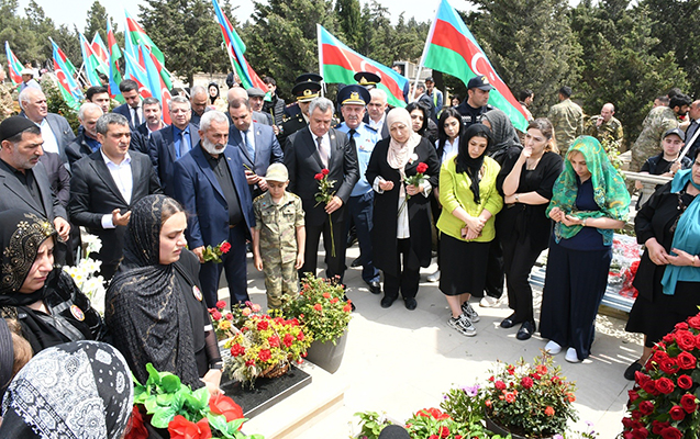 Abşeronda şəhidin anım mərasimi keçirilib - FOTOLAR