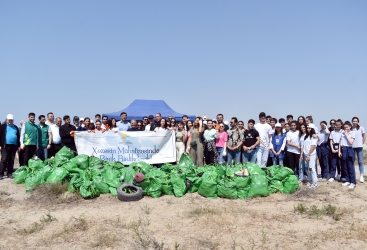 Xəzərin sahil zolağı tullantılardan təmizlənib