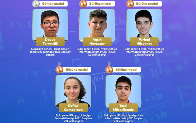 Balkan Olimpiadasında uğur qazanan məktəblilər - FOTO
