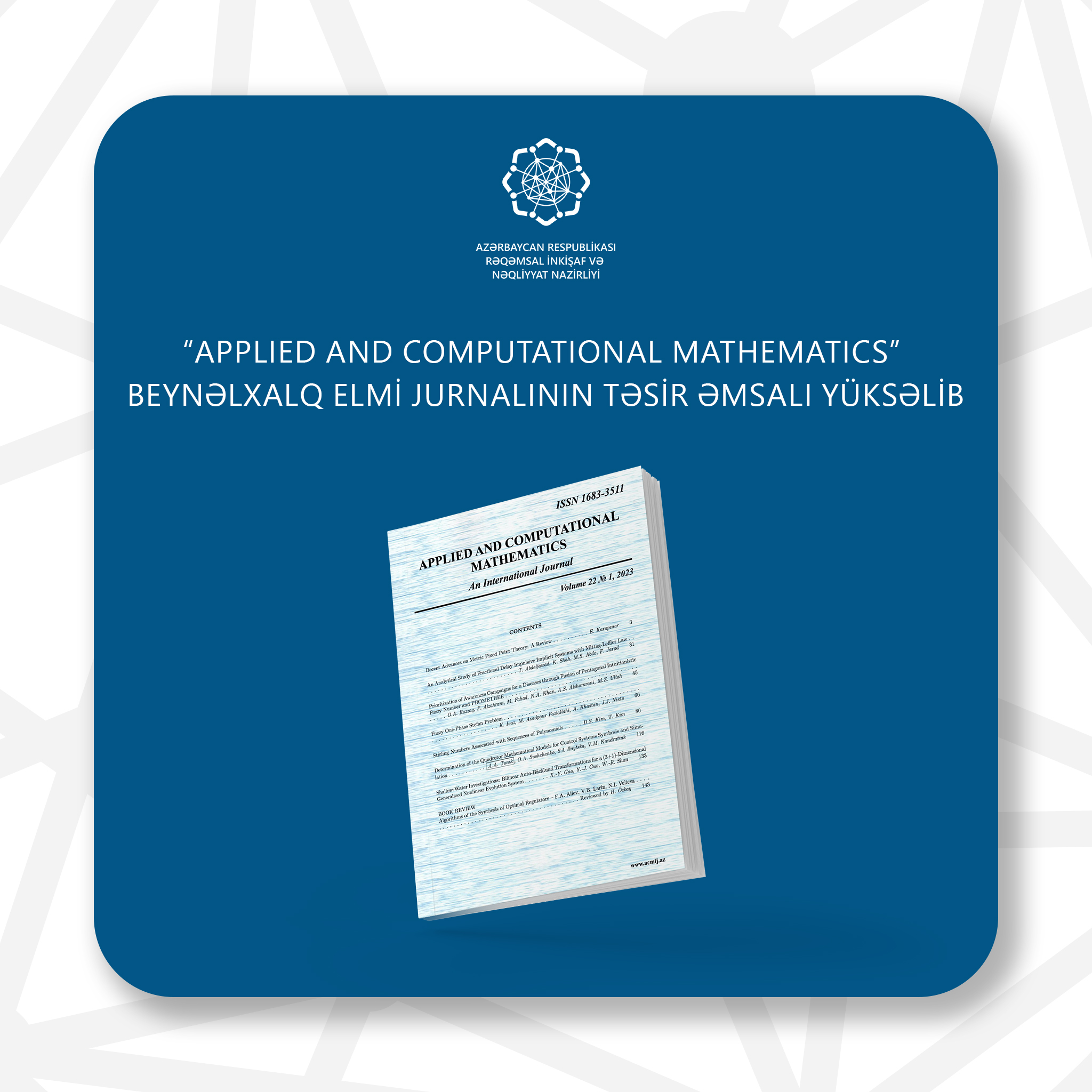 Nazirliyin nəznindəki jurnalı dünyada 2-ci yerə yüksəlib