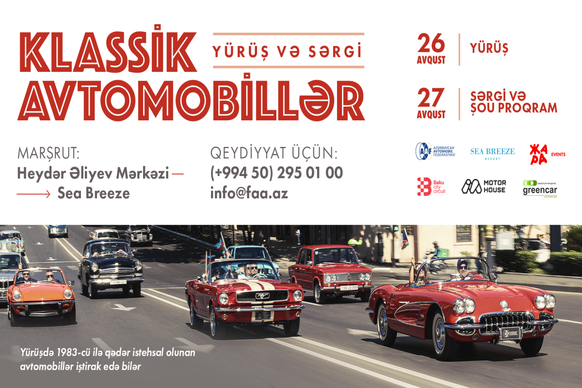 Klassik avtomobillərin yürüşü olacaq