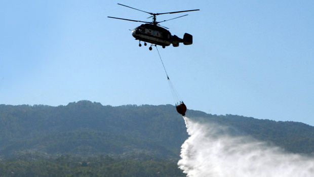 Şabranda güclü yanğın - 2 helikopter cəlb edildi