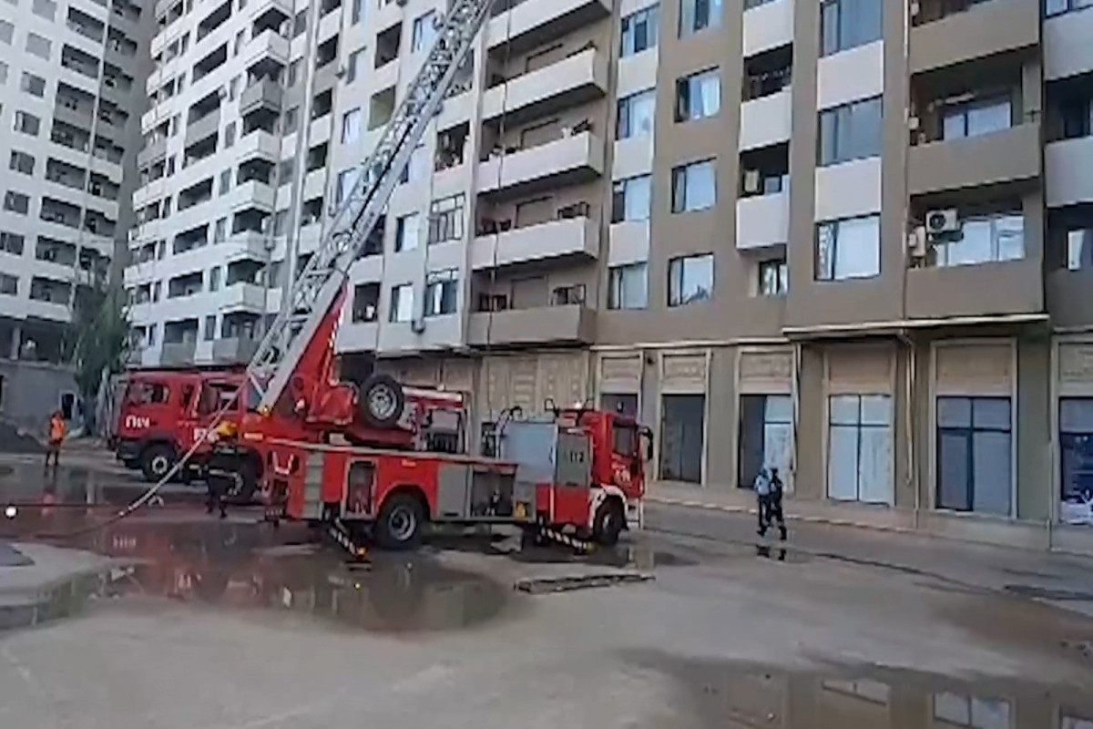 Qaraçuxurda çoxmərtəbəli binada yanğın 