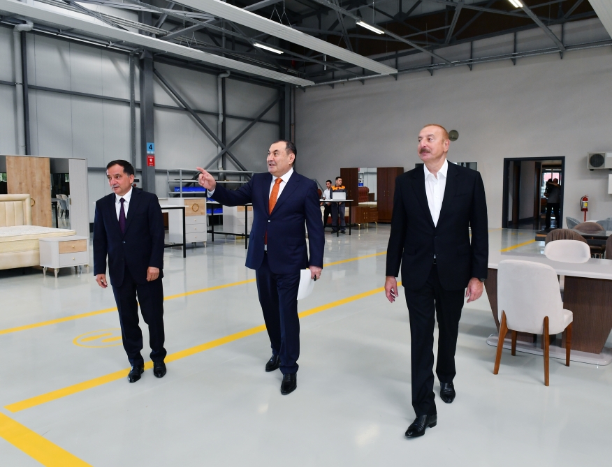 Prezident mebel fabrikinin açılışına qatıldı - FOTOLAR