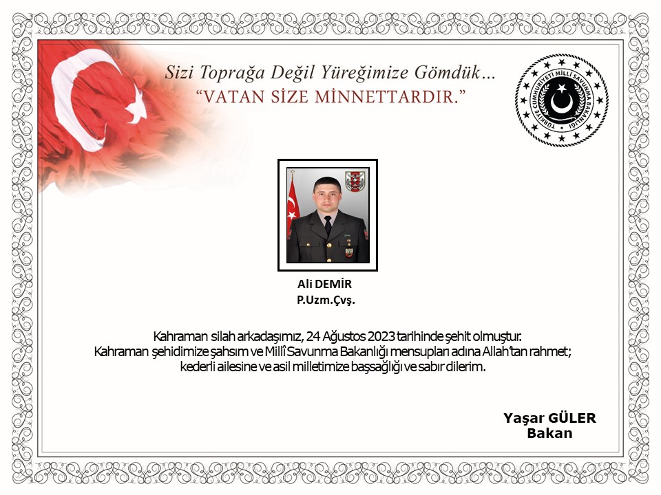 Türkiyə ordusu şəhid verdi